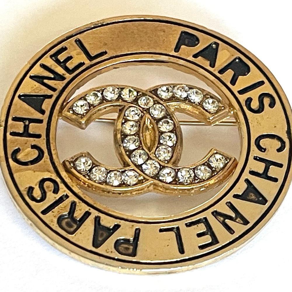 CHANEL VINTAGE EARLY 80’s COCO RHINESTONE & 24K. GP BROOCH